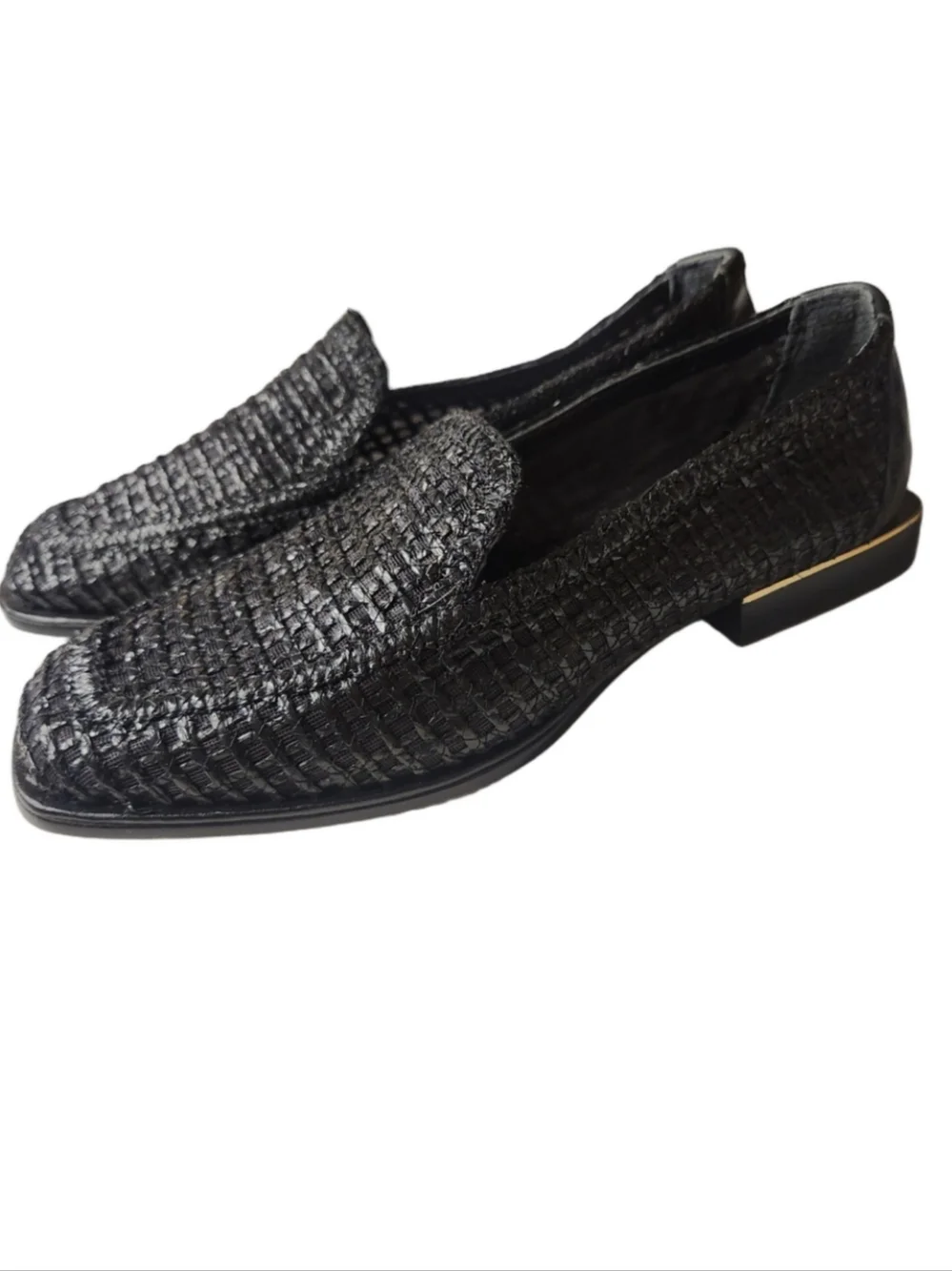 Vince Camuto Dalanda Black Raffia  Slip-On Loafers Size 7M